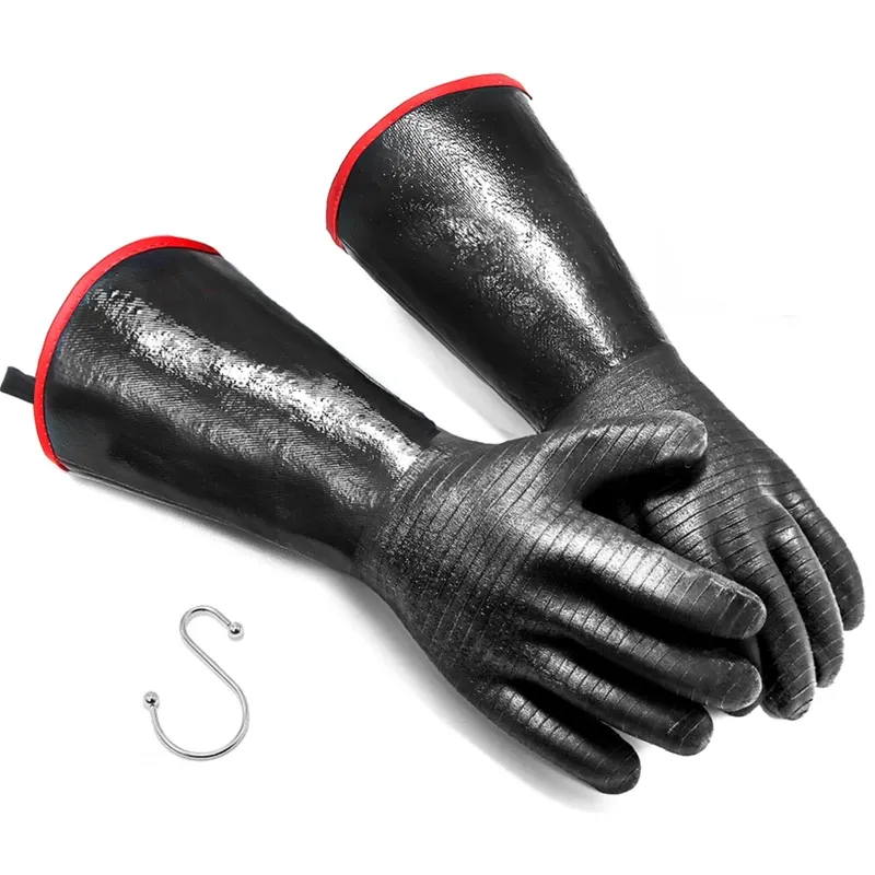 Photo 1 of  NPOS BBQ Gloves - 1472°F Thicken Heat Resistant Gloves w/S-Hook 14 in Kitchen Oven Mitts Waterproof Grill Gloves Oil Resistant Grilling Gloves Cooking Gloves for Turkey Fryer/Baking/Oven/Smoker
Brand: Jenpos