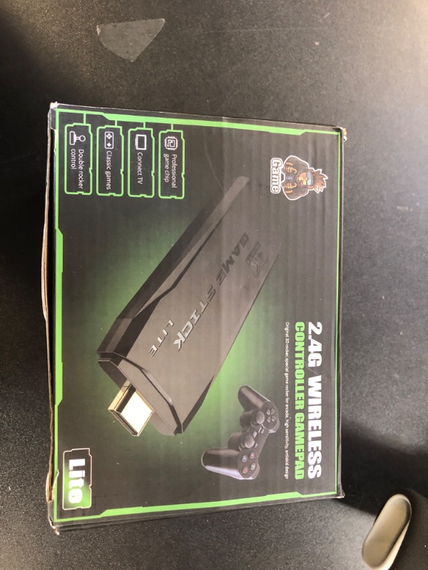 Photo 1 of Wireless Retro Game Console Stick, Retro Game Stick 4K HDMI Output, Plug Play TV Video Gaming Stick with 20000+ Games Built-in, 2 2.4G Wireless Controllers, Gifts for Christmas