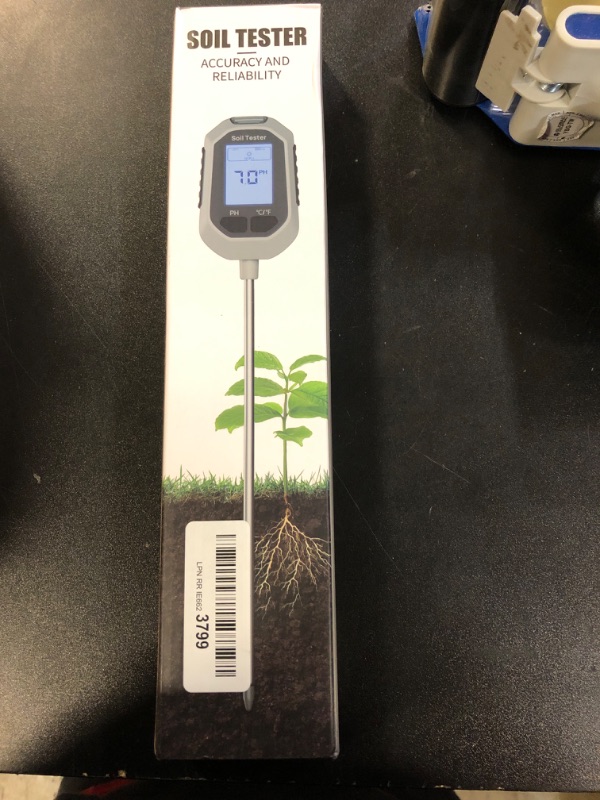 Photo 1 of 4-in-1 Soil Moisture Meter Digital Plant Temperature/Soil Moisture/PH Meter/Sunlight Intensity Backlight LCD Display Soil Test Meter for Gardening, Farming and Outdoor Plants