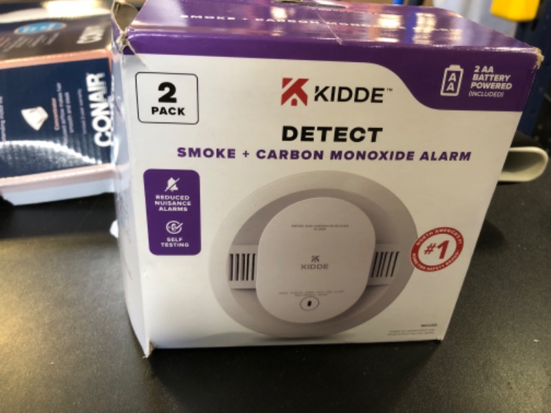 Photo 1 of Kidde  & Carbon Monoxide Detector, AA Battery Powered, LED Warning Light Indicators, 2 Pack