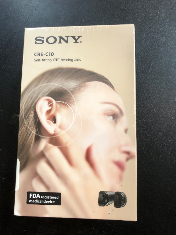 Photo 2 of Sony CRE-C10 Self-Fitting OTC Hearing Aids for Mild to Moderate Hearing Loss, Prescription-Grade Sound Quality, Compact Virtually Invisible Design, Customizable App, and Replaceable Batteries, Black