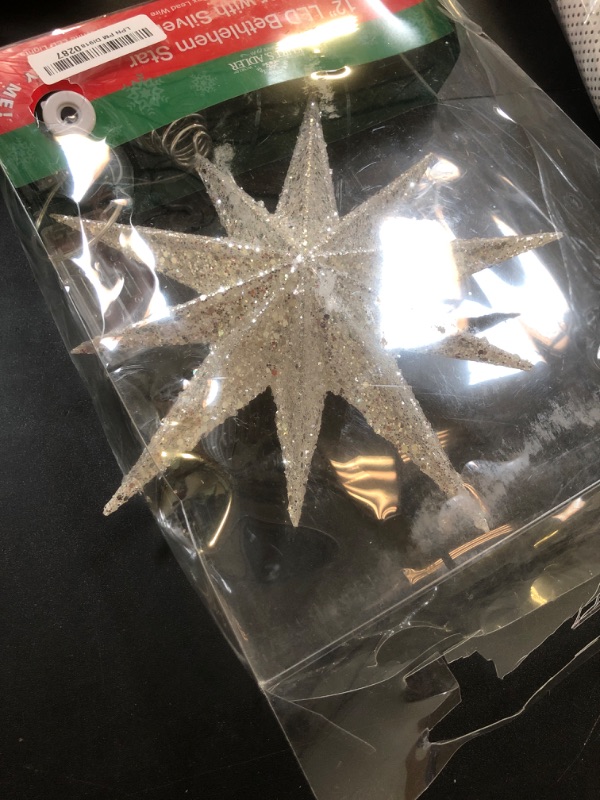 Photo 2 of 11-Light 12-Inch Battery-Operated LED Bethlehem Star Treetop