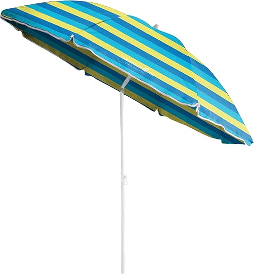 Photo 1 of CARIBBEAN JOE Beach Umbrella, Portable Outdoor Sun Umbrella With UV Protection, Shoulder Carry Bag, Full 6 ft Arc
