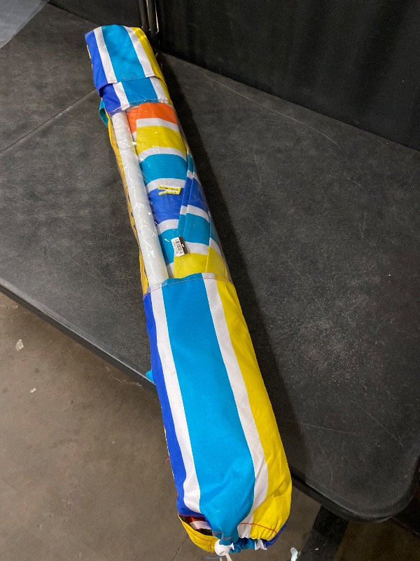 Photo 1 of CARIBBEAN JOE Beach Umbrella, Portable Outdoor Sun Umbrella With UV Protection, Shoulder Carry Bag, Full 6 ft Arc
