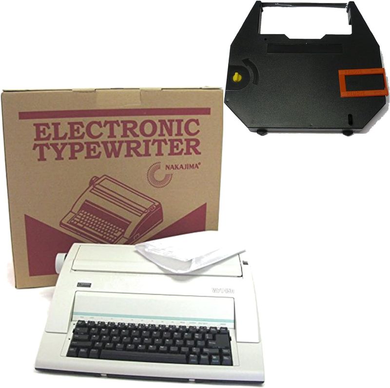 Photo 1 of Nakajima WPT-150 Portable Electronic Typewriter Bundle with Correct Film Ribbon (2 Items)
