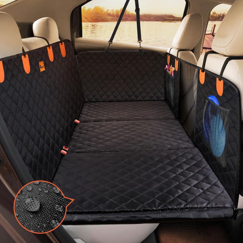 Photo 1 of FURTIME Back Seat Extender for Dogs, Car Seat Cover Back Seat Hard Bottom for Full Size SUV Small Truck - Waterproof Dog Hammock with Mesh Window and Storage Pocket Dog Car Bed for Pet Travel
