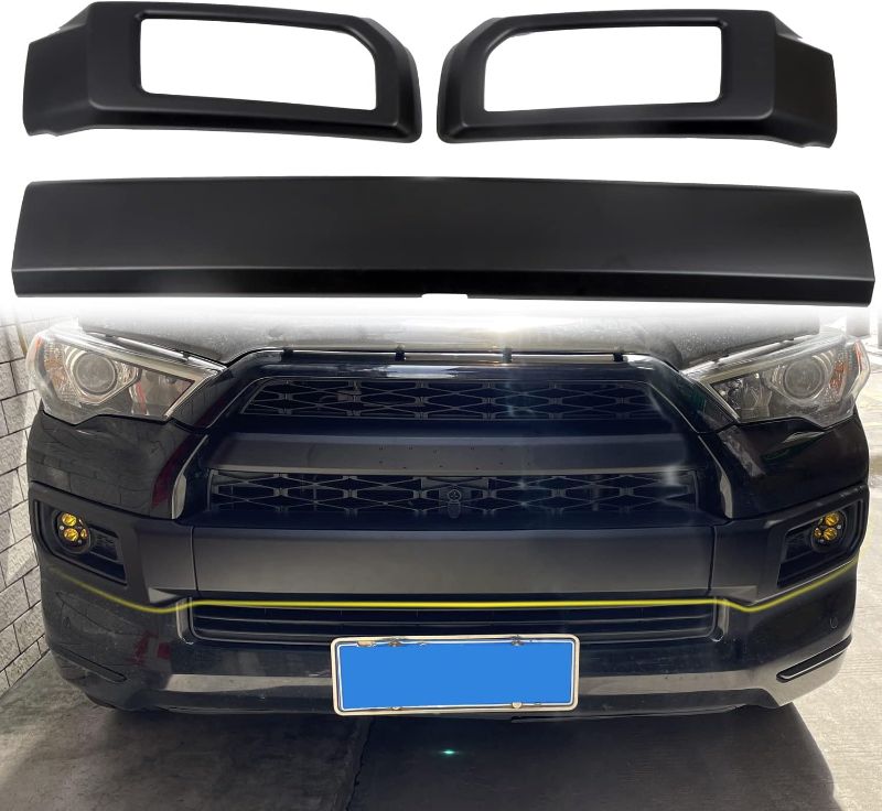 Photo 1 of HIGH FLYING for Toyota 4Runner Limited 2016-2024 Car Accessories Front Bumper Grille Protector Molding Cover ABS Matte Blackout 3pcs (Only fit Limited)
