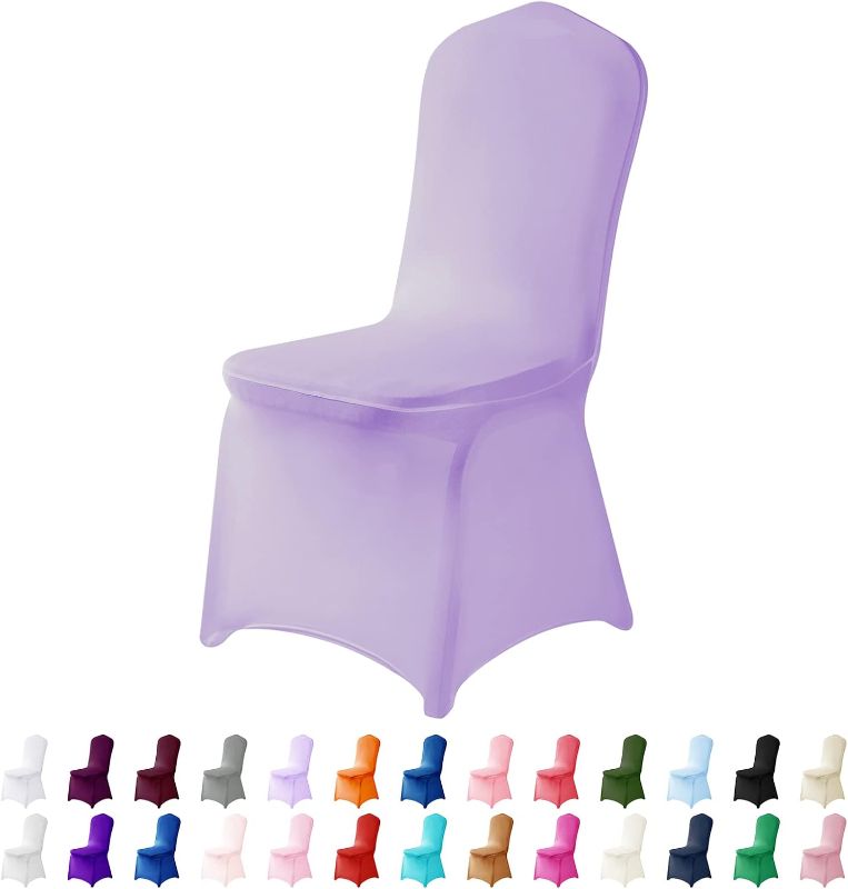 Photo 1 of Spandex Chair Cover,25PCS,Chair Covers,Living Room Chair Covers,Removable Chair Cover Washable Protector Stretch Chair Cover for Party, Banquet,Wedding Event,Hotel(Lavender)
