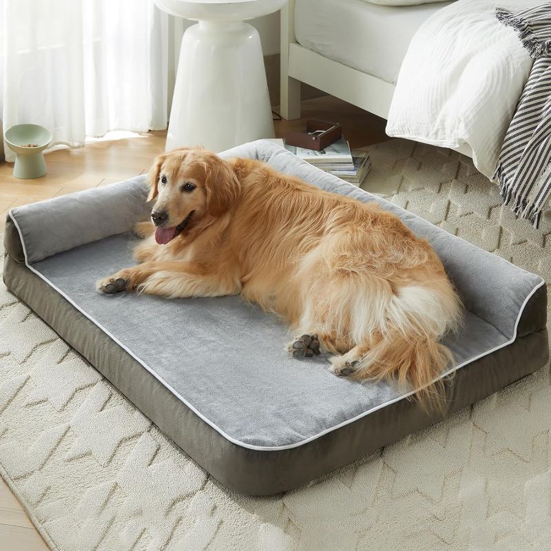 Photo 1 of Orthopedic Dog Beds for Large Dogs - Waterproof Sofa Dog Bed with Removable Washable Cover, Waterproof Lining and Anti-Slip Bottom,Pet Bed
