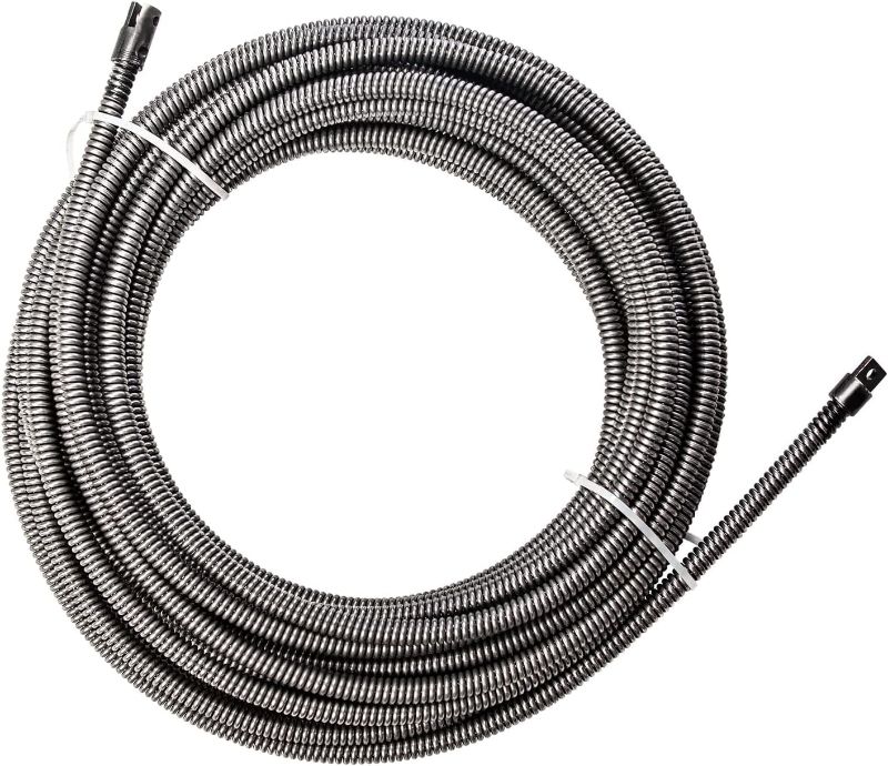 Photo 1 of POPULO 75FT Drain Cleaner Replacement Cable – 3/8 Inch Solid Core Cable for 1.5" to 3" Pipes – Compatible with POPULO 75FT×3/8Inch Drain Cleaning Machine
