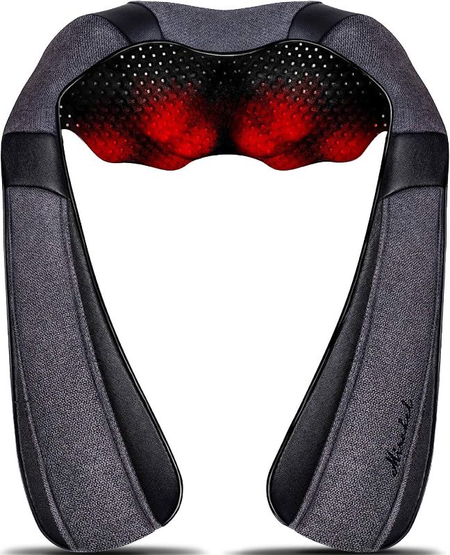 Photo 1 of Mirakel Shiatsu Neck & Back Massager with Heat - Deep Tissue Neck, Back & Shoulder Pain Relief - Ergonomic Design Shoulder Massager, Electric Kneading Whole Body Massage Pillow Gifts for Women, Men
