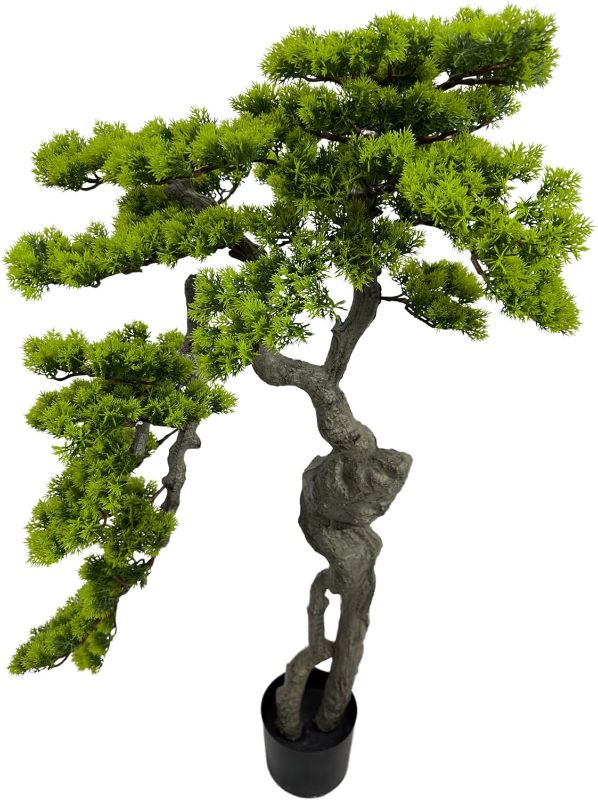 Photo 1 of 3.5ft 43in Artificial Bonsai Tree Juniper Faux Plants Indoor Big Fake Plants Decor with Ceramic Pots for Home Table Office Desk Bathroom Shelf Bedroom Living Room Farmhouse Decorations
