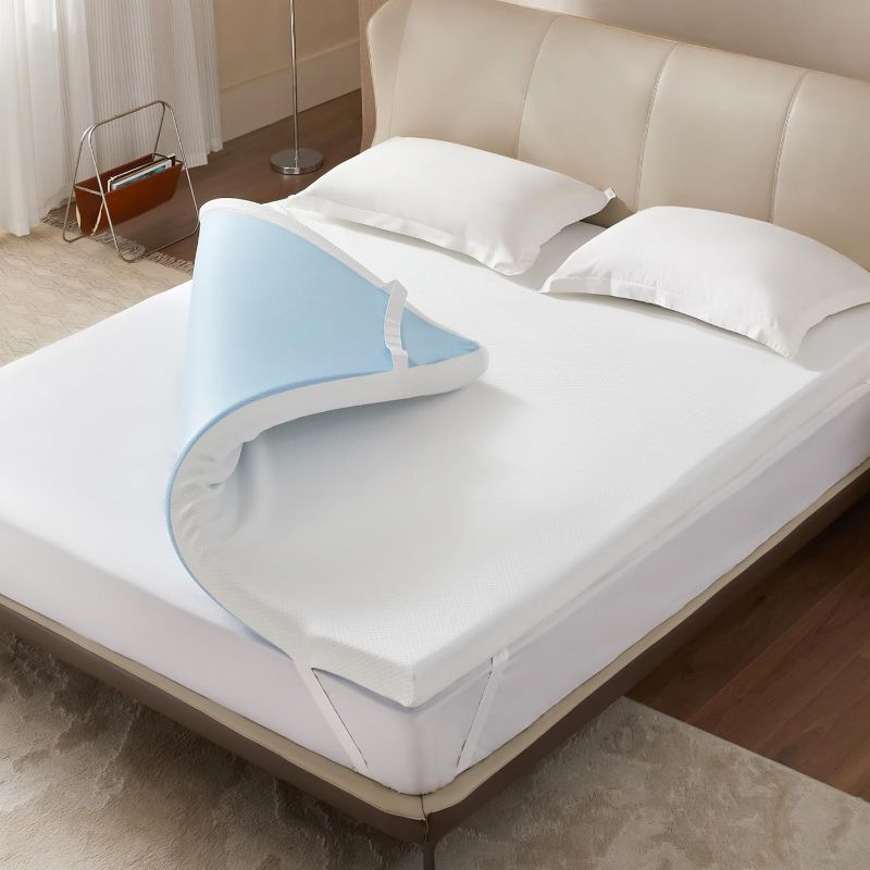 Photo 1 of 3 Inch Memory Foam Mattress Topper Twin, Mattress Pad for Back Pain Relief, Bed Topper with Removable Cover, Dual Layer Gel Mattress Topper, CertiPUR-US Certified 3 Inch Twin Size
