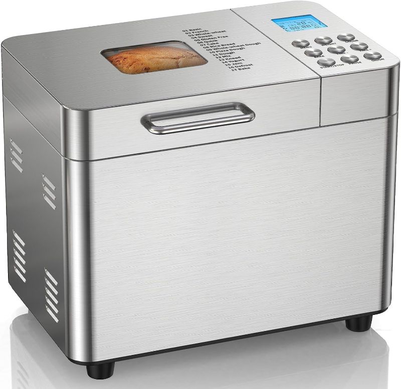 Photo 1 of 2LB Bread Maker Machine, OSIPOTO 17 in 1 Automatic Stainless Steel Bread Machine, Non-stick, Beginner-Friendly Controls, 15 Hour Timer, Easy to Clean Low Noise, High Success Rate for Homemade Bread
