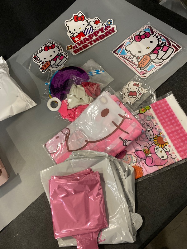 Photo 1 of Kawaii Birthday Decorations, Kawaii Friends Party Decorations Include Banner, Balloon, Backdrop, Tablecloth, Hanging Swirls, Cupcake Toppers for Girls
