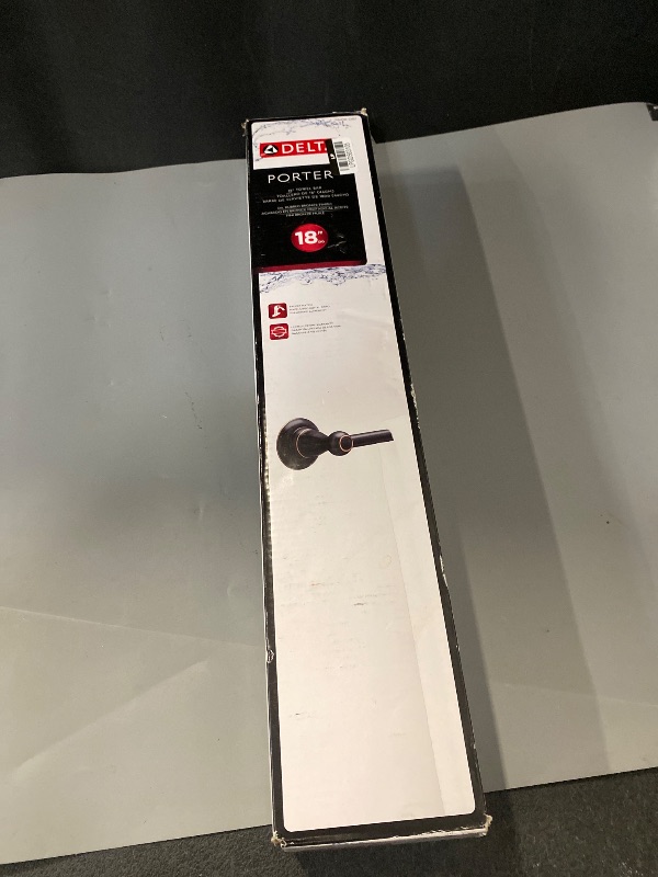 Photo 1 of Delta Porter Oil Rubbed Bronze Towel Bar 18 in. L Die Cast Zinc