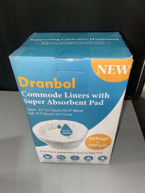 Photo 1 of Bedside Commode Liners with Super Absorbent Pad 50 Pack-Disposable Bags for Portable Toilet Chair Bucket and Bedpan, Universal Fit All Standard Potty Chair, Camping Toilet Bags
