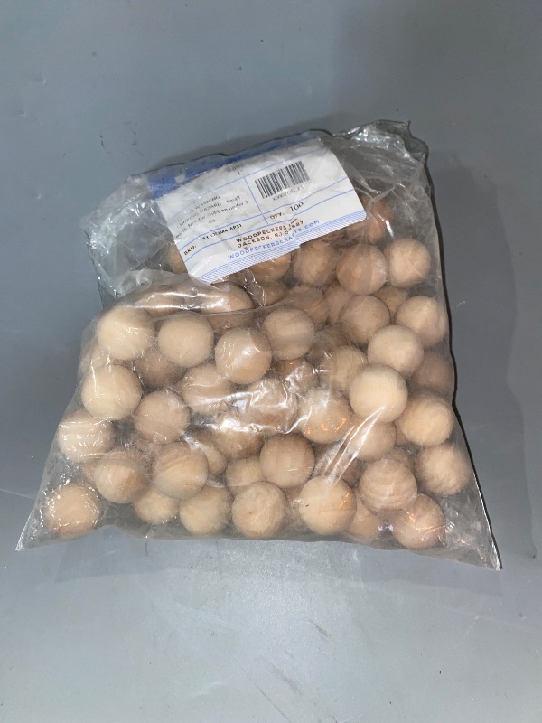 Photo 1 of 1 inch Wooden Round Ball, Bag of 100 Unfinished Natural Round Hardwood Balls, Smooth Birch Balls, for Crafts and DIY Projects (1 inch Diameter) by Woodpeckers
