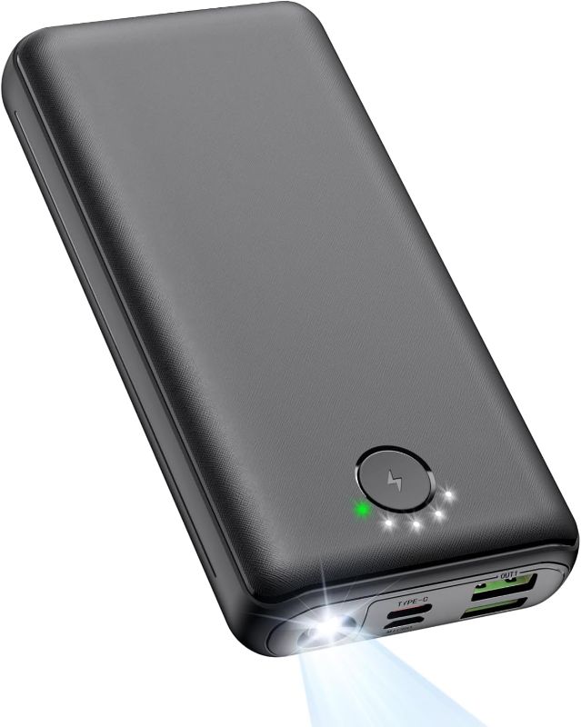 Photo 1 of Portable Charger Power Bank 10000mAh - USB C 22.5W Fast Charging External Battery Pack Charging Bank PD QC4.0 with Flashlight 3 Outputs & 2 Inputs Phone Charger for iPhone Samsung Galaxy iPad etc
