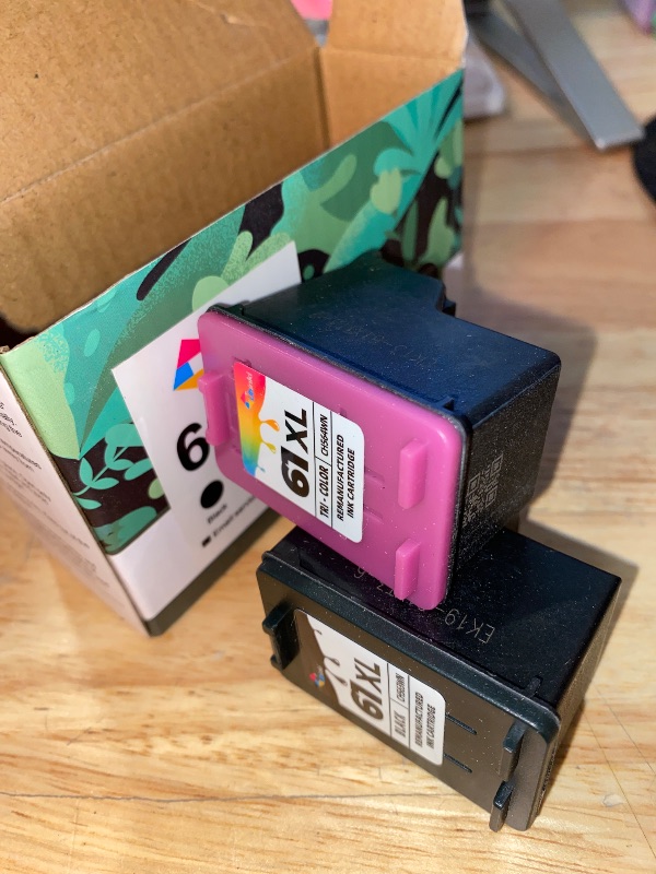 Photo 1 of Compatible 61XL 61 XL Ink Cartridge Replacement for HP Envy 5530 3510 4500 4635 2620 4630 5535 2540 4502 3050 1510 4632 4501 2542 2514 3050a 4610 1000 1010 1510 3512, Black, Tri-Color, 2-Pack
