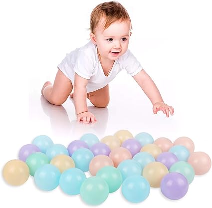 Photo 1 of Pack of 50 Ball Pits Balls, 2.2 inches/5.5 cm, BPA Free Plastic Balls Crush Proof Ocean Balls Phthalate Free Toys for Boys Girls Toddlers Indoor Outdoor Game
