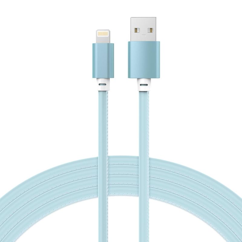 Photo 1 of LAX USB A to Lightning Cable - Glow in The Dark Apple MFI Certified Lightning Cable for iPhone, iPad, iPod - Fast Charging Cable for All Apple Products - 10ft - Blue
