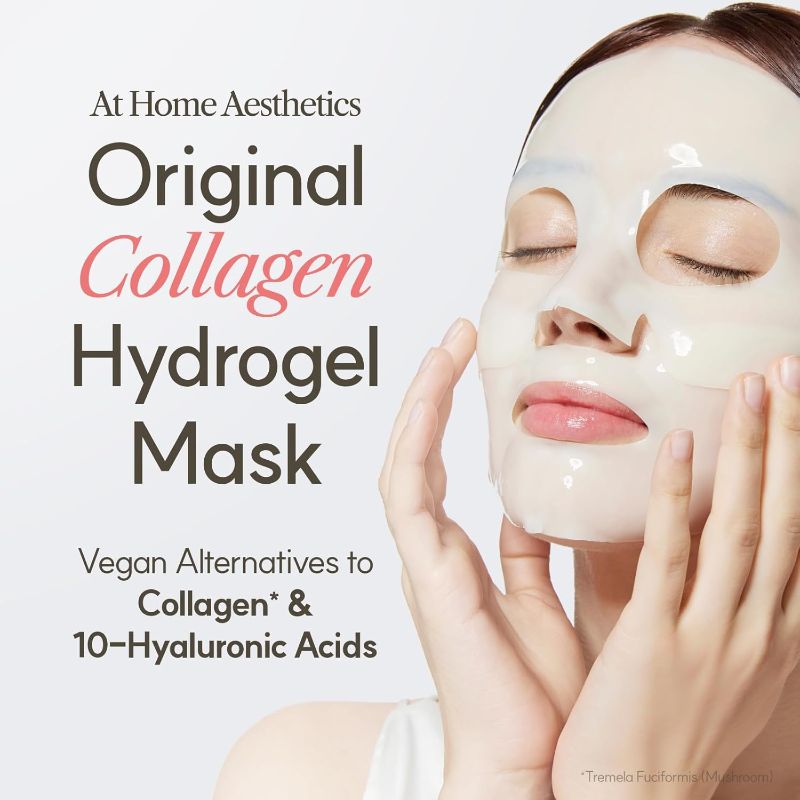 Photo 1 of THE FACE SHOP Original Vegan Collagen Face Mask, Korean Glass Skin Essential, Peptide Hydrogel Mask for Firming & Skin Elasticity, Moisturizing, 4EA New
