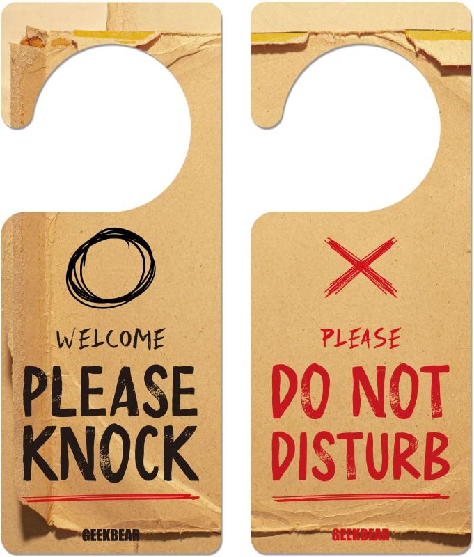Photo 1 of GEEKBEAR Do Not Disturb Door Hanger Sign (09. Scratch Paper, 2 Pack) – 3.5 x 8.9 inches - Discontinued Soon
