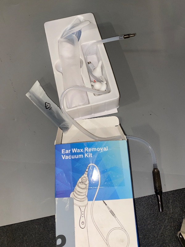 Photo 1 of Ear Vacuum Wax Removal Tool with 8 Pcs Ear Pick, Strong Suction Earwax Removal Kit with Charging Cable, Ear Suction Device for Adults and Kids (White)
