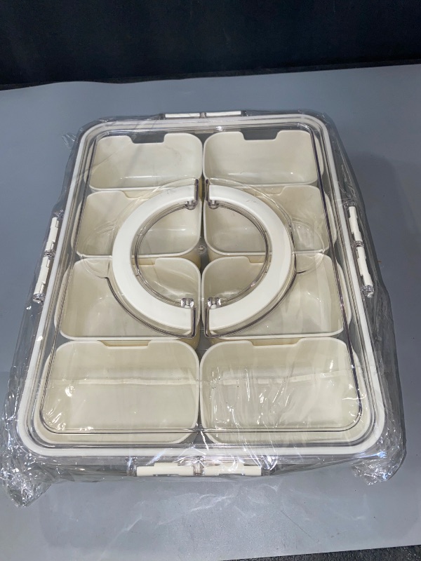 Photo 1 of Divided Serving Tray with Lid and Handle, 8 Piece Snack box, Divided Serving Tray with lid, Candy, Veggie, Nuts & Snacks, Perfect for Party, Travel
