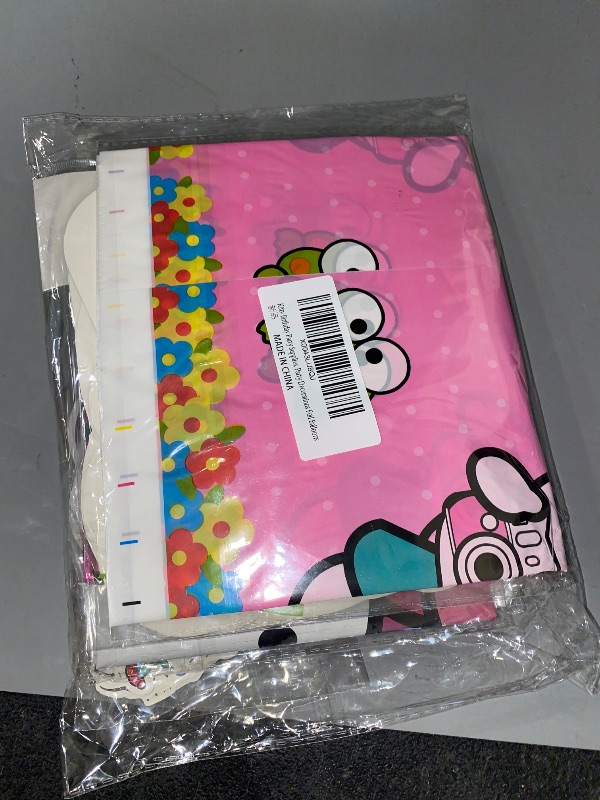 Photo 1 of Kitty Birthday Party Supplies, Party Decorations Set Include Banner, Backdrop, Balloons, Hanging Swirls, Cake Cupcake Toppers, Tablecloth for Girls Kitty Theme Party
