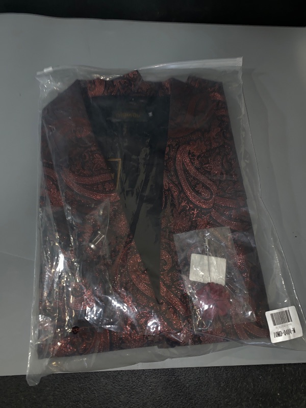 Photo 1 of MEDIUM- Mens Paisley Suit Waistcoat,Silk Dress Vest and Bowtie Pocket Square Cufflinks with Lapel Pin Set for Wedding Tuxedo