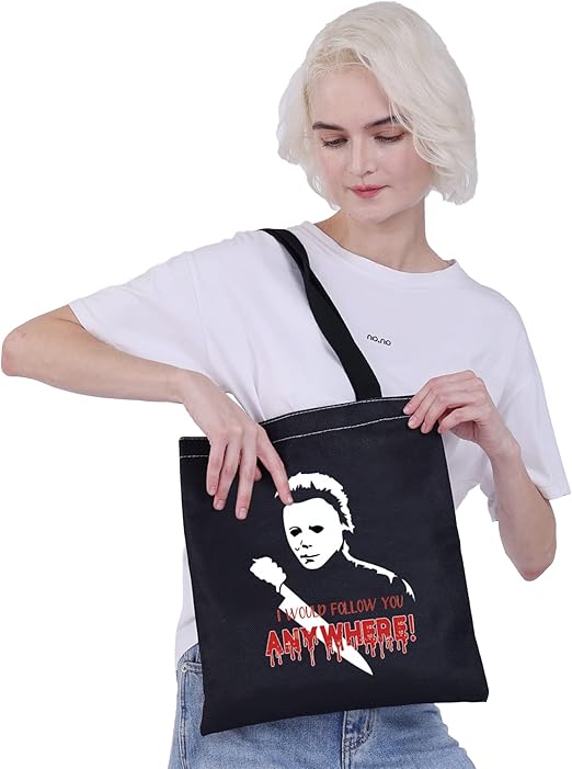 Photo 1 of CMNIM Michael Tote Bag Horror Movie Merchandise I Would Follow You Anywhere For Serial Killer Fans Shopping Grocery Bag

