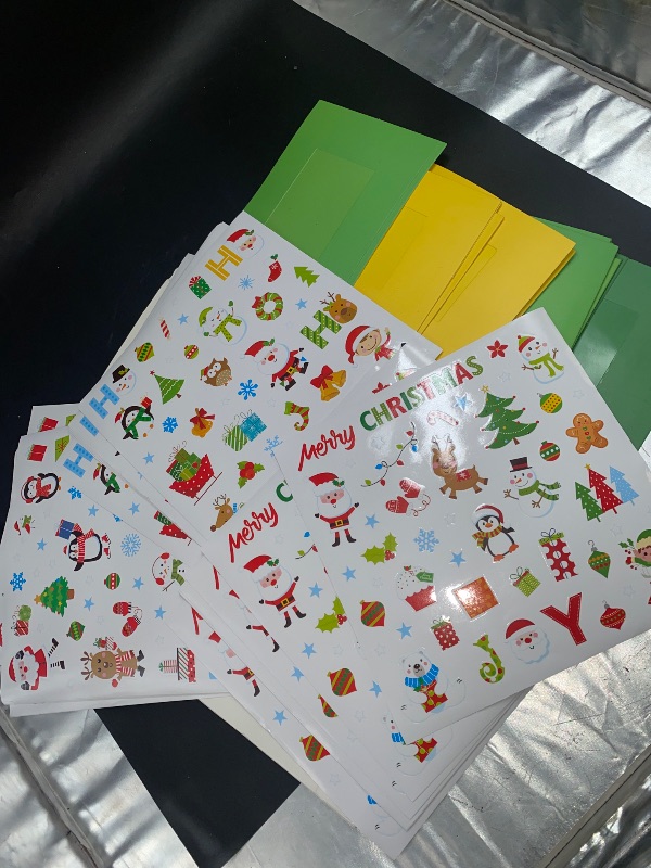 Photo 1 of Capoda 48 Packs Christmas Photo Frame Xmas Craft DIY Picture Frame Ornaments with Stickers Christmas Photo Frame Cards Game DIY Xmas Gift Winter Decor for Christmas Party Xmas Tree
