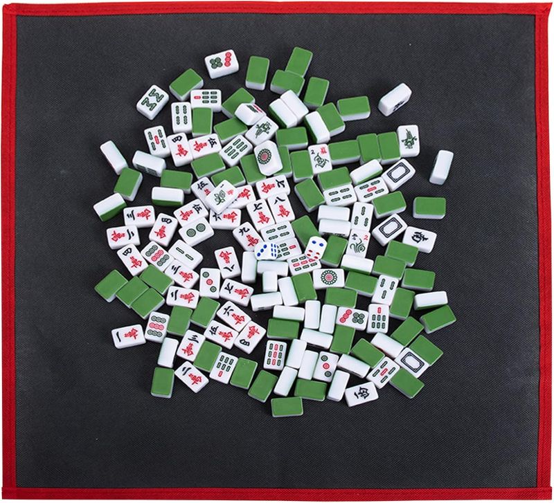 Photo 1 of BESTOYARD Mini Chinese Mahjong Game Set: Travel Mahjong Game 144 Tile Mini Mahjong Game Family Board Game Party Mahjong Toy with Storage Bag for Chinese Style Game Play 24mm
