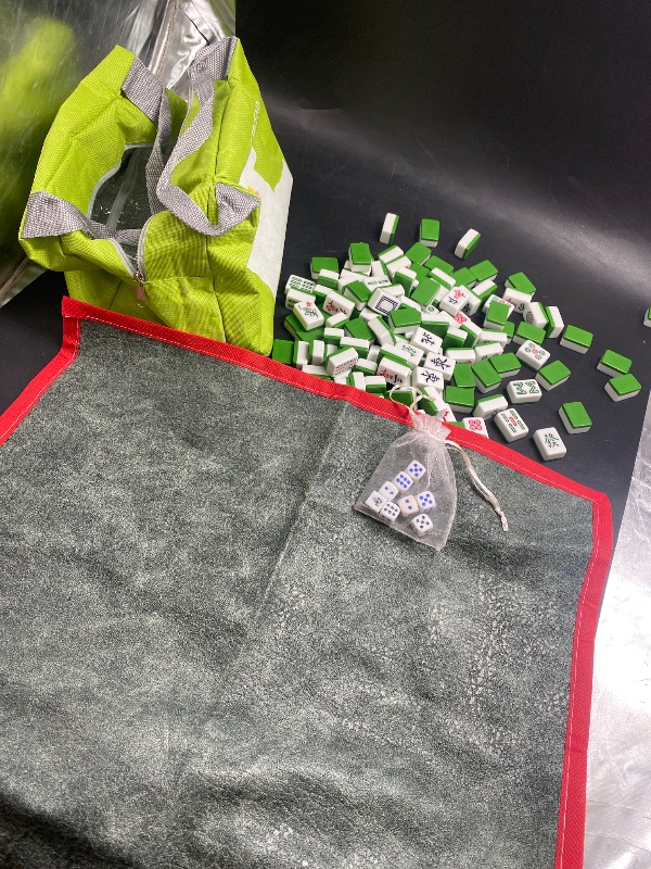 Photo 1 of BESTOYARD Mini Chinese Mahjong Game Set: Travel Mahjong Game 144 Tile Mini Mahjong Game Family Board Game Party Mahjong Toy with Storage Bag for Chinese Style Game Play 24mm
