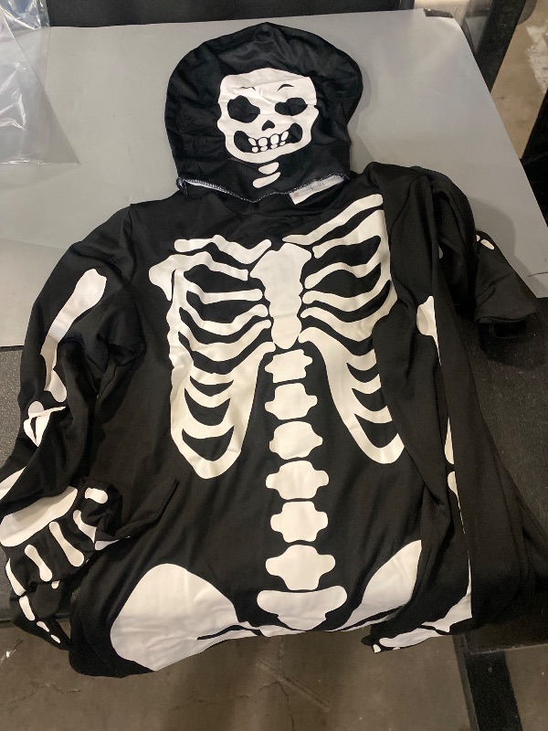 Photo 1 of BOYS XL- Skeleton Halloween Costume Bodysuit With Back Printing Skeleton Costume Jumpsuit Suitable For Children 