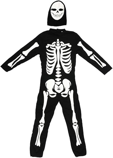 Photo 1 of BOYS XL- Skeleton Halloween Costume Bodysuit With Back Printing Skeleton Costume Jumpsuit Suitable For Children 