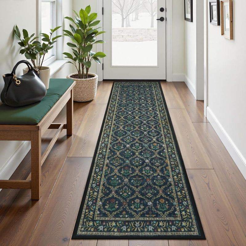 Traditional Hall Runner Rug Uphome Moroccan Trellis Washable Hallway Runners, 2x8 Long Kitchen ...