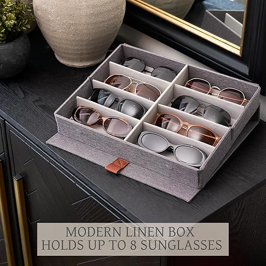 Photo 1 of Beautiful Sunglass Storage Organizer For 8 Pairs - Stylish Case/Holder Displays Your Glasses And Protects From Dust