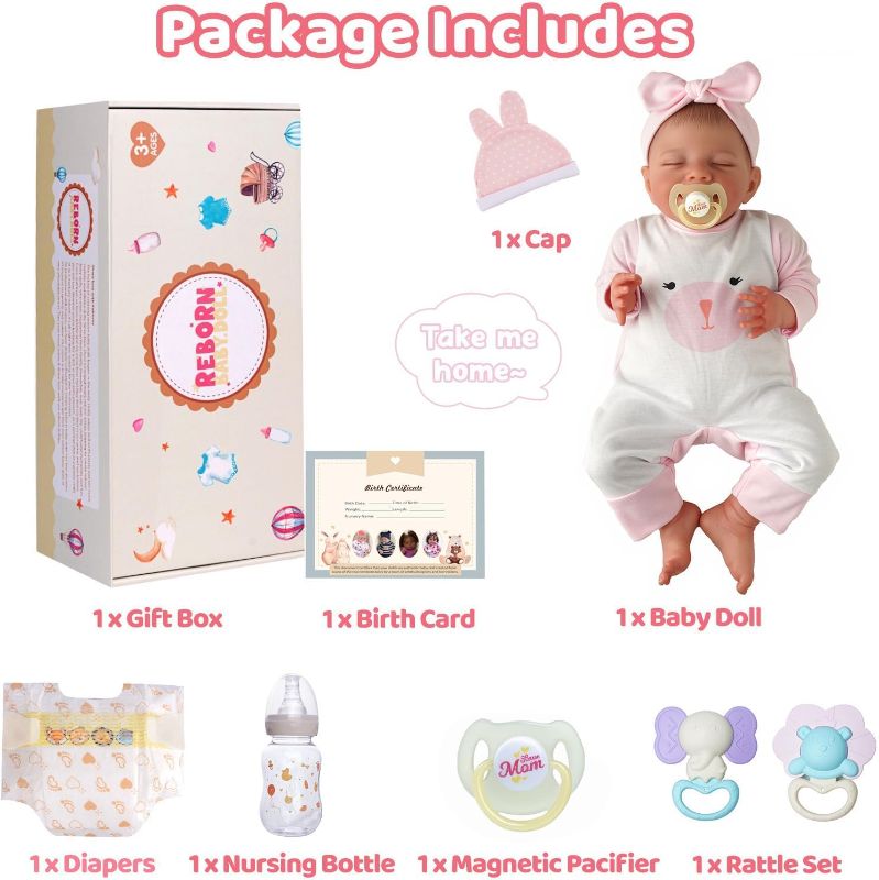 Photo 1 of BABESIDE Lifelike Reborn Baby Dolls Girl - 20 Inch Realistic Newborn Baby Dolls with Poseable Body, Real Life Baby Dolls with Accessories for 3+ Year Old Girls Gifts, Pretend Play, Collection

