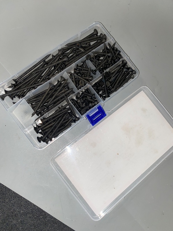 Photo 1 of 190PCS Premium Drywall Screws, Quality Black Steel #7 Sharp Point Self Tapping Screws with Phillips Drive, 8 Different Sizes Screws Assortment Set, Ideal Screw for Drywall Sheetrock, Wood and More