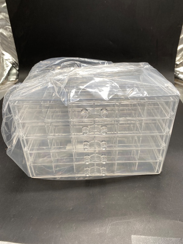 Photo 1 of Feadily Acrylic Jewelry Organizer Box, Jewelry Drawer Organizer With 5 Drawers 120 Grids, Clear
