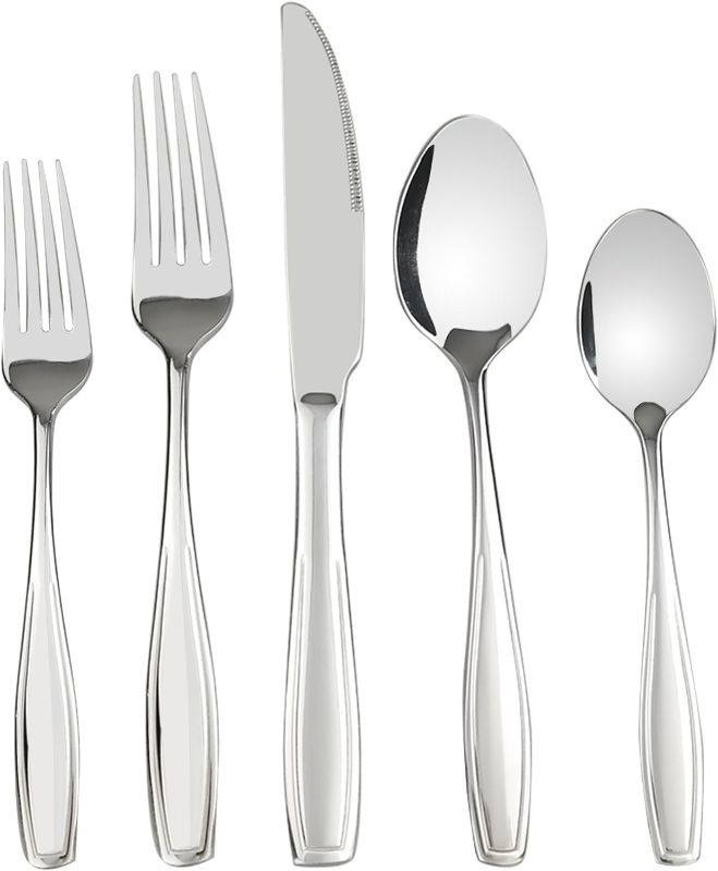 Photo 1 of Pekky 80-piece Stainless Steel Flatware Set, Service for 16
