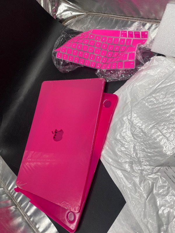 Photo 1 of AIR 15'' B BELK Compatible with MacBook Air 13.6 inch Case 2025 2024 2023 2022 Release M4 A3240 M3 A3113 M2 A2681 Liquid Retina Display, Plastic Hard Shell Case + Keyboard Cover + Screen Protector, Hot Pink
