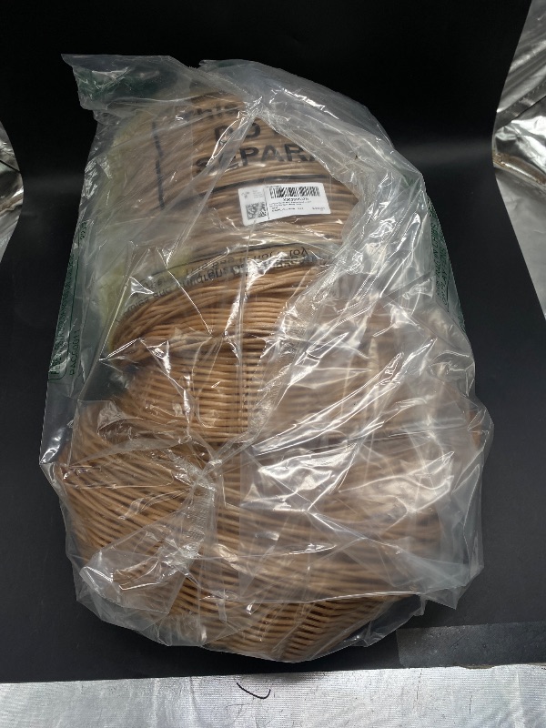 Photo 1 of 24 Pack Plastic Oval Basket Small Fruit Bread Basket Food Storage Basket Bin for Easter Gifts Empty Home Kitchen Restaurant Food Serving Storage Display Decor(Light Brown)
