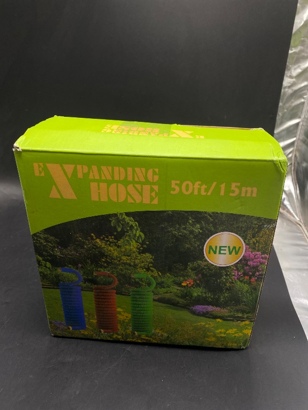 Photo 1 of Expandable Garden Hose 150 ft Water Hose with 10 Function Spray Nozzle, Lightweight Flexible Hose with 3/4 Inch Solid Fittings and 4-Layer Latex Core, 150ft Retractable Stretch Hose, Black & Green

