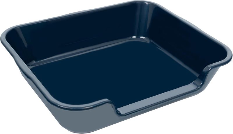 Photo 1 of 1 Pack Extra Large Dog Litter Box Pan Tray (ABS Material), Low Entry Jumbo Senior Litter Boxes for Multiple Kitten Big Cats, Pet Safe Indoor Dog Potty (Dark Blue, 24" L x 20" W)
