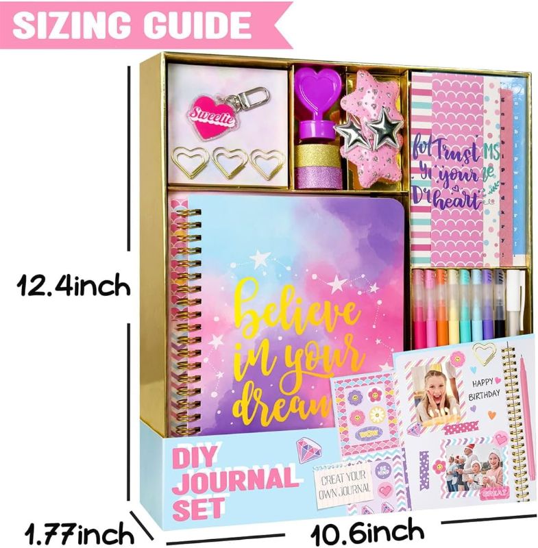 Photo 1 of DIY Journal Kit for Girls - DIY Journal Set for Tween & Teen Girls, Stationery Set, Scrapbook & Diary Supplies Set, Journaling Art Crafts Kit, Ideal Gifts for 8 9 10 11 12 13 14 Year Old Girl
