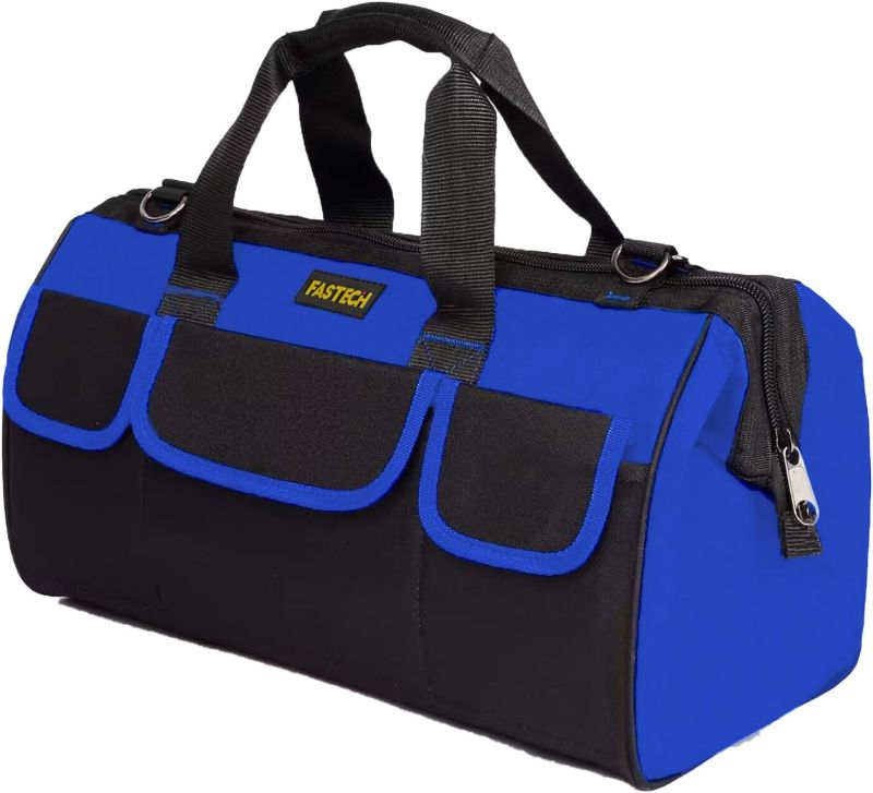 Photo 1 of 20 Inch Heavy Duty Tool Bag with Wide Mouth for Tool Storage,Carrier and Organizer,Tool Bag for Men/Women, Wide Mouth Tool Bag with Inside Pockets (20 Inch)
